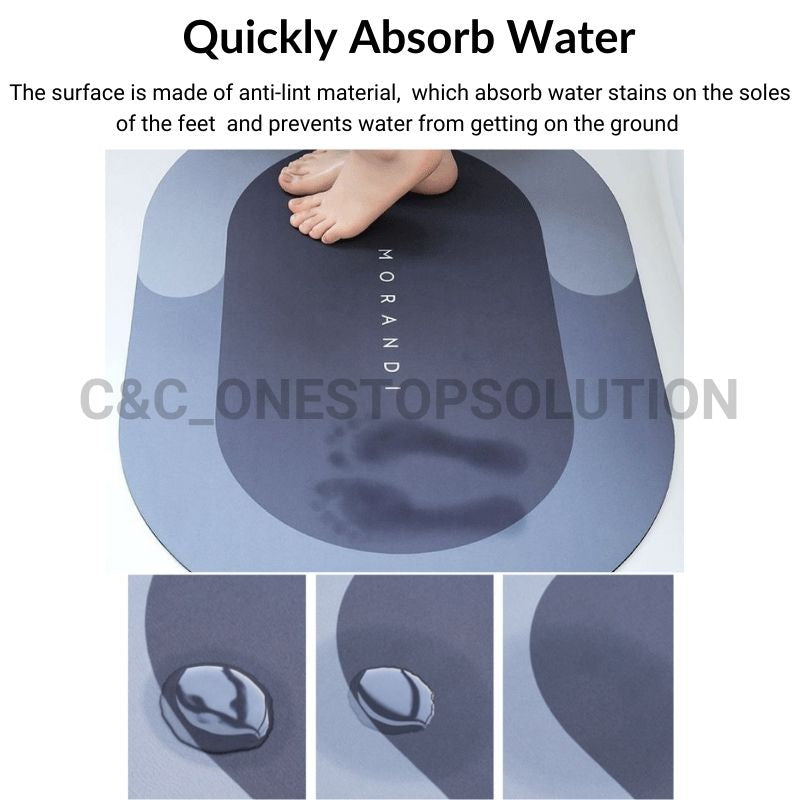 C&C Super Absorbent Non-slip Diatom Mud Pad Floor Mat Kitchen Toilet Pad Bathroom Mat Carpet Kitchen Alas Kaki