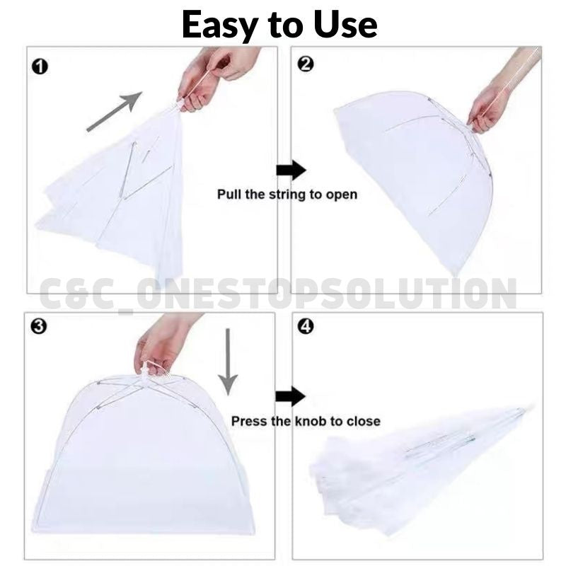 C&C Foldable Washable Mesh Food Cover Pest Control Cover Table Cover Grid Vegetable Dish Cover Breathable Anti-fly
